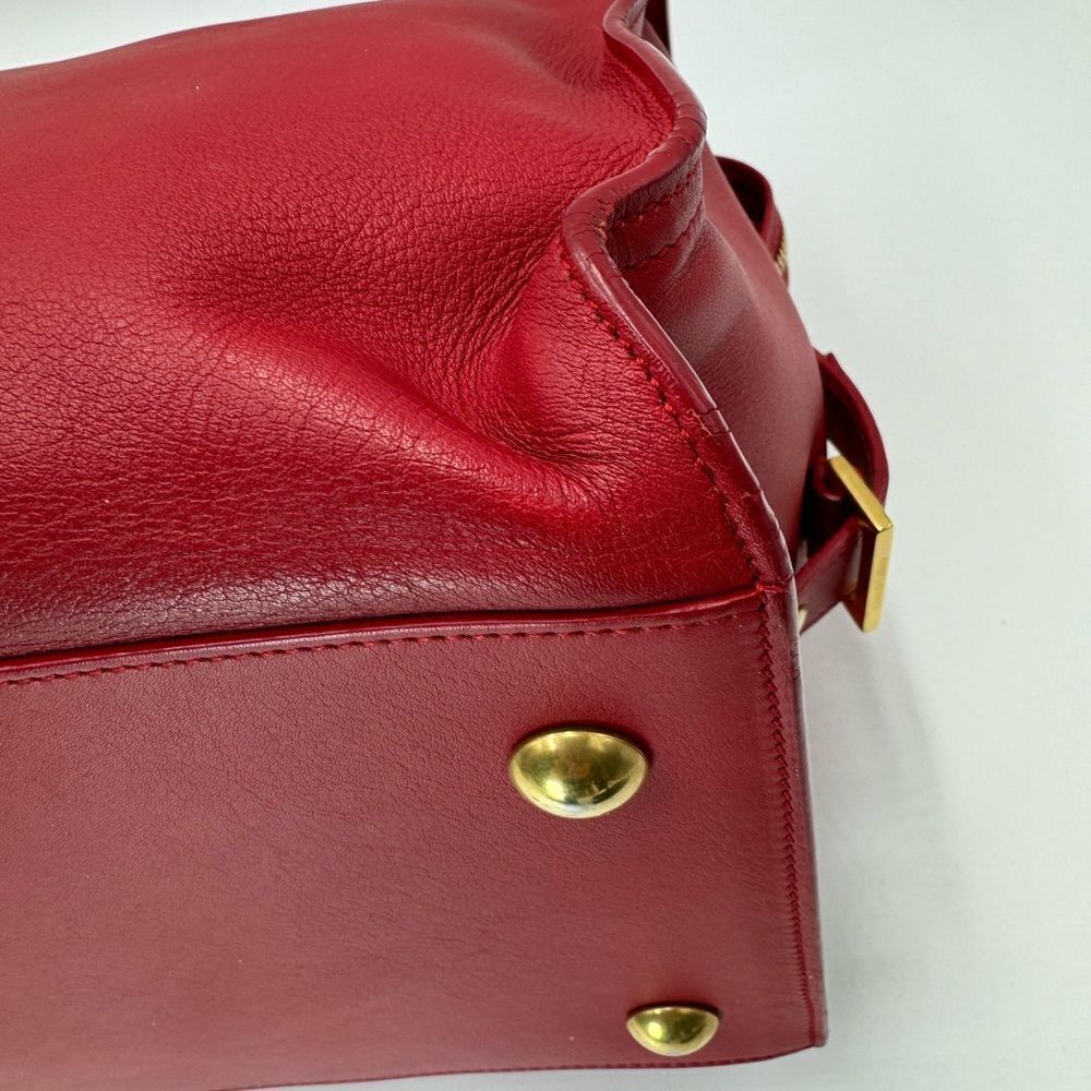 Saint Laurent Large Ligne Y Cabas Soft Red Leather Chyc Sac Tote Bag Satchel - Picture 8 of 16